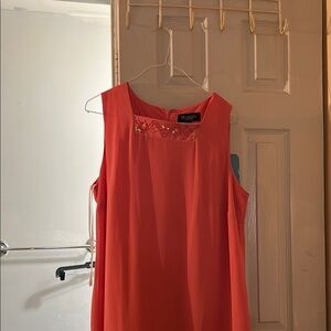 Salmon Sleeveless Sheath Dress for Wedding Guests